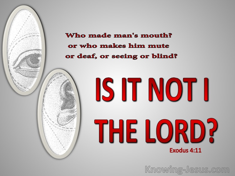 Exodus 4:11 Who Made Man's Mouth Is It Not The Lord (red)